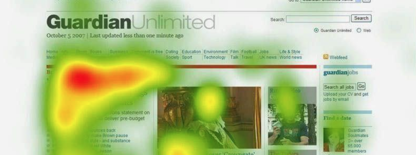 Carte de chaleur site heatmap UX UI